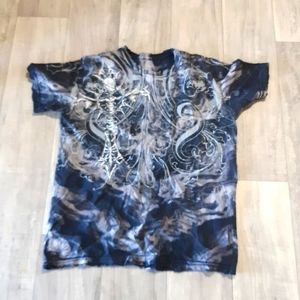 Skeleton Wings Black Tee shirt Its an AFFLICTION Man sz M Tagless Rough